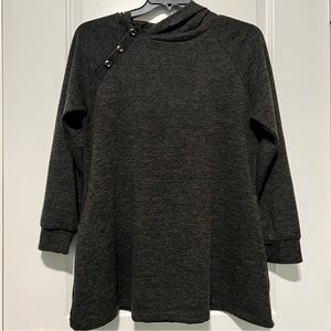 Shop Basic Button Detail Hooded Sweater, Grey